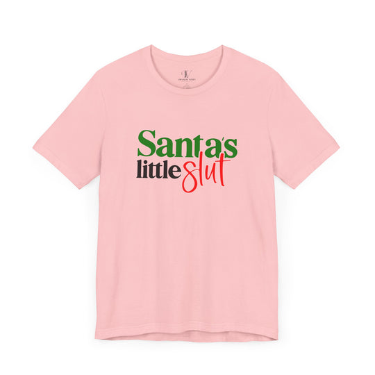 Santa's Little Slut Tee - Provocative Christmas T-Shirt Printify Pink XS