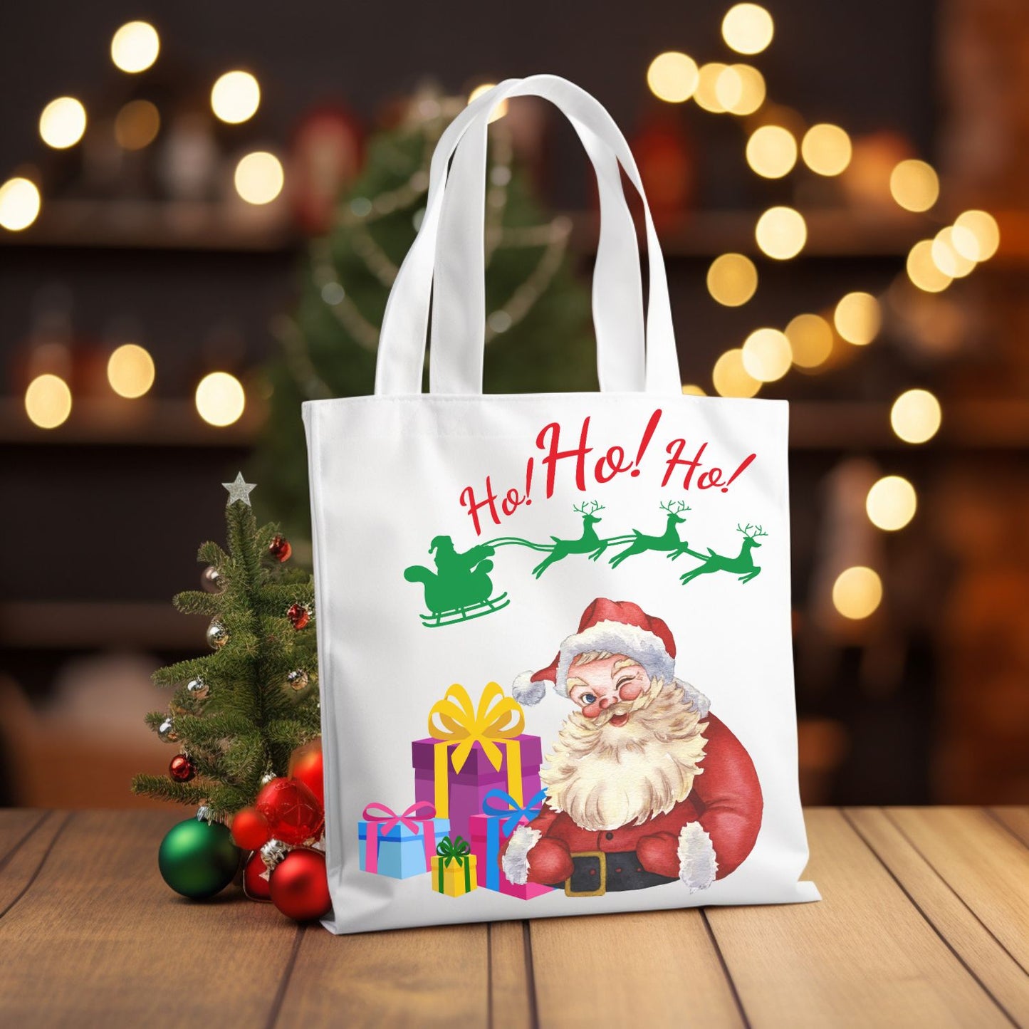 Ho Ho Ho Christmas Tote Bag | Holiday Tote Bag - Santa Claus HoHoHo Tote Accessories   