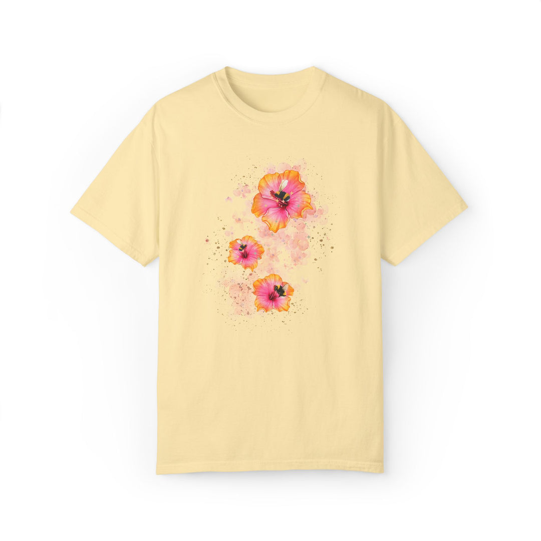 Hibiscus Flower And Bees T-shirt T-Shirt Printify Banana S