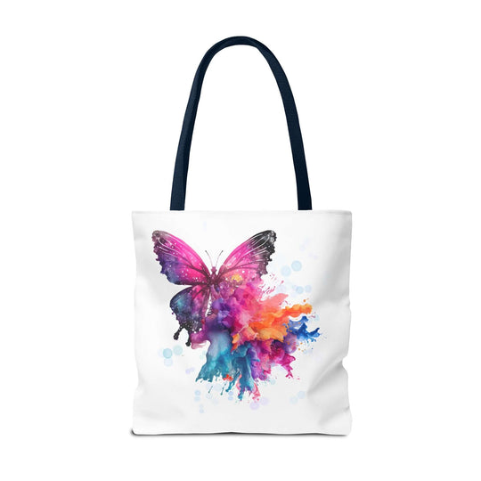 Watercolor Butterfly Tote Bag - Ethereal and Artistic Bags Printify 18" × 18'' Navy