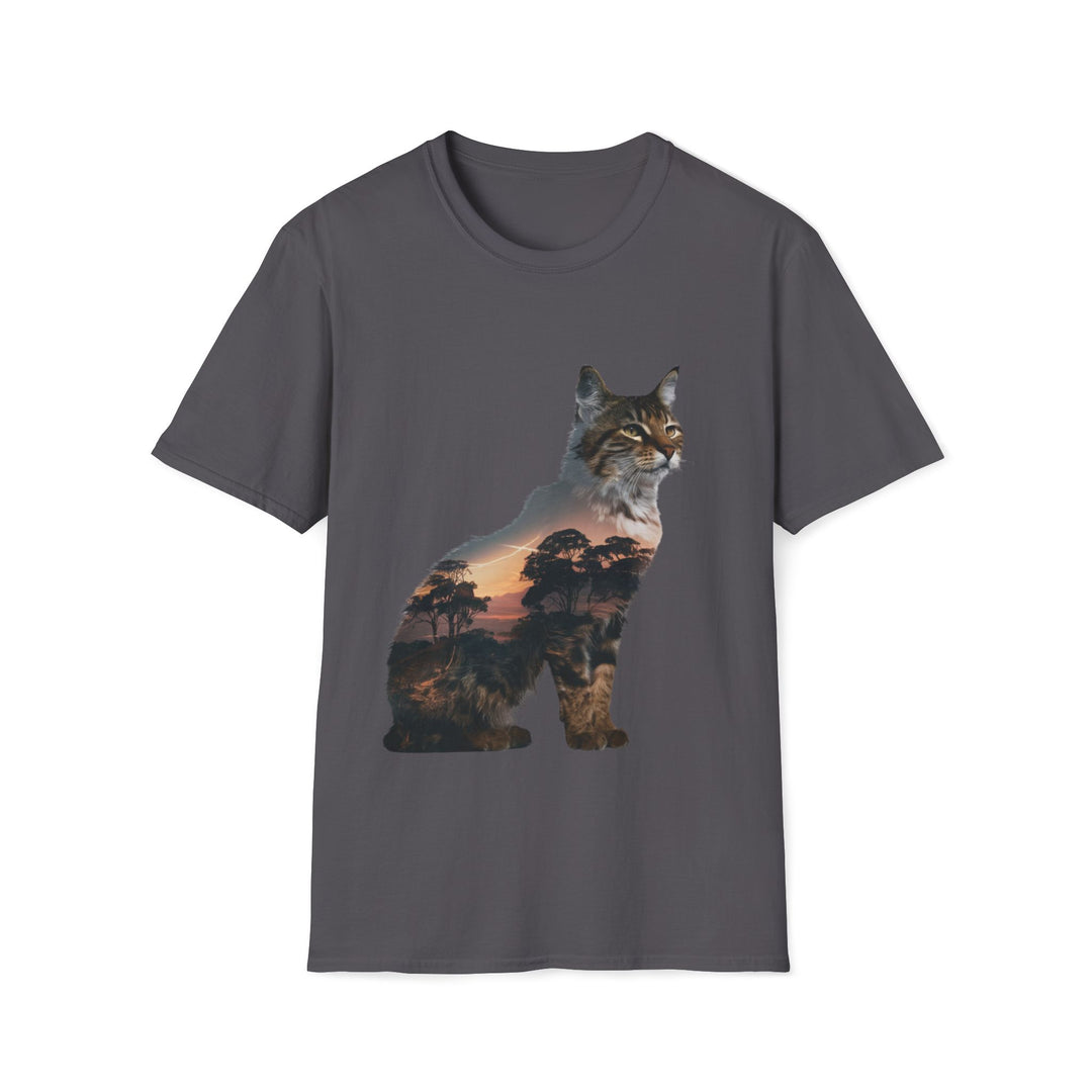 Bobcat Silhouette T-Shirt T-Shirt Printify Charcoal S