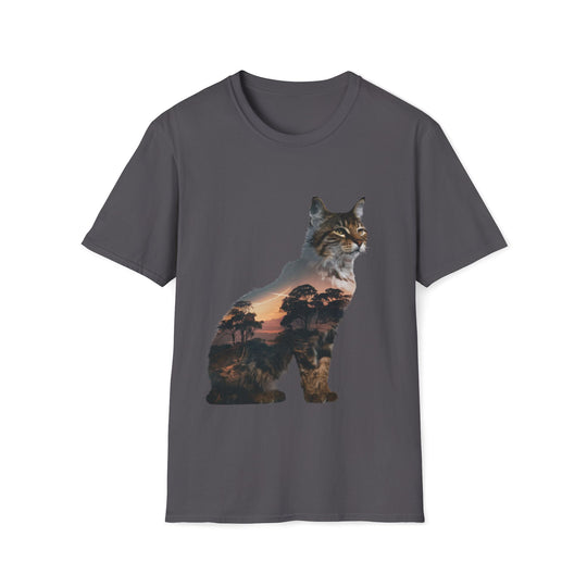 Bobcat Silhouette T-Shirt T-Shirt Printify Charcoal S