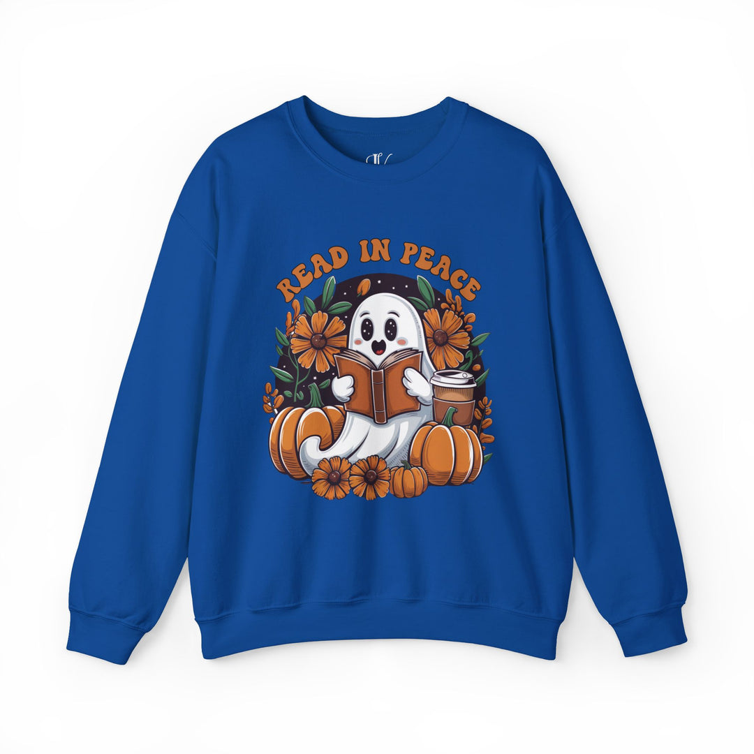 "Read In Peace" Cute Ghost Halloween Reader Sweatshirt