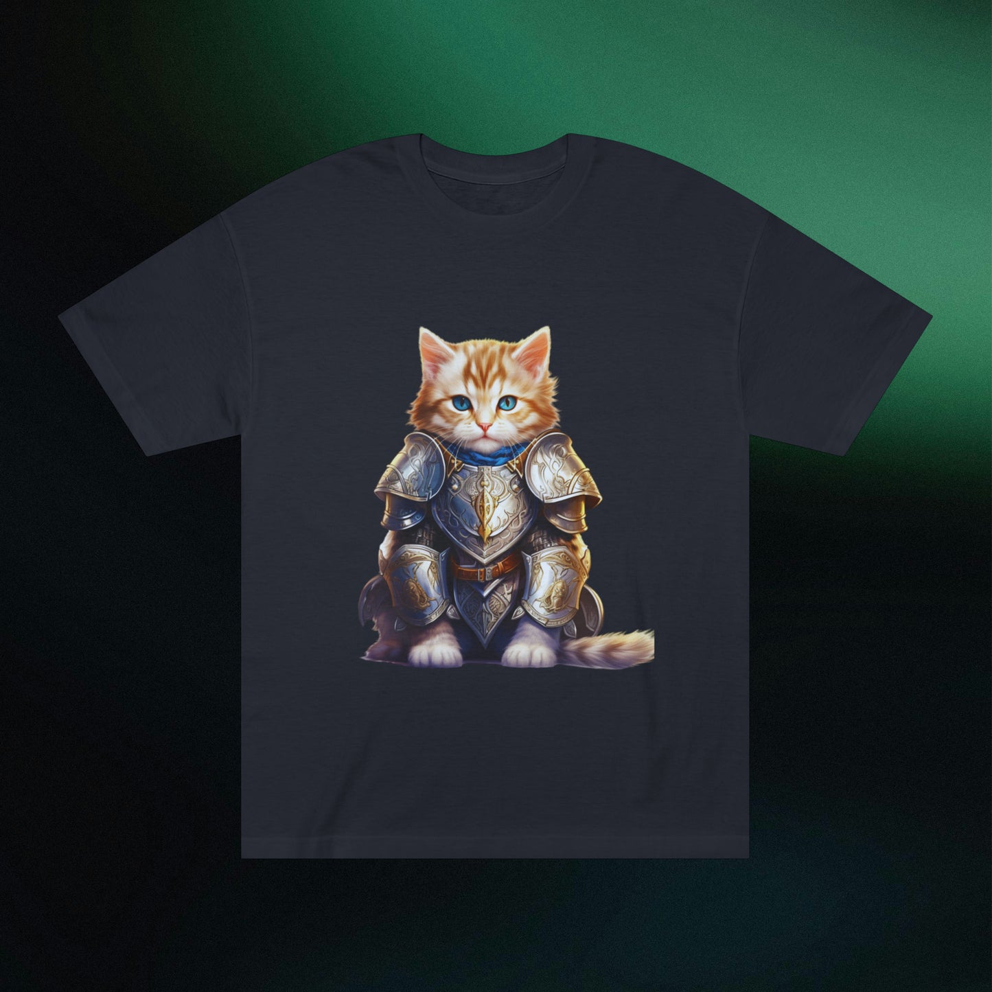 Cat in Armor Classic Unisex Tee T-Shirt Black S 
