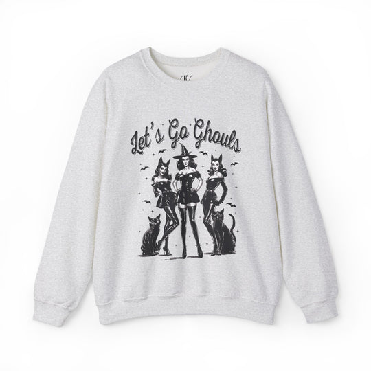 Let's Go Ghouls: Witchy Halloween Sweatshirt Sweatshirt Printify S Ash