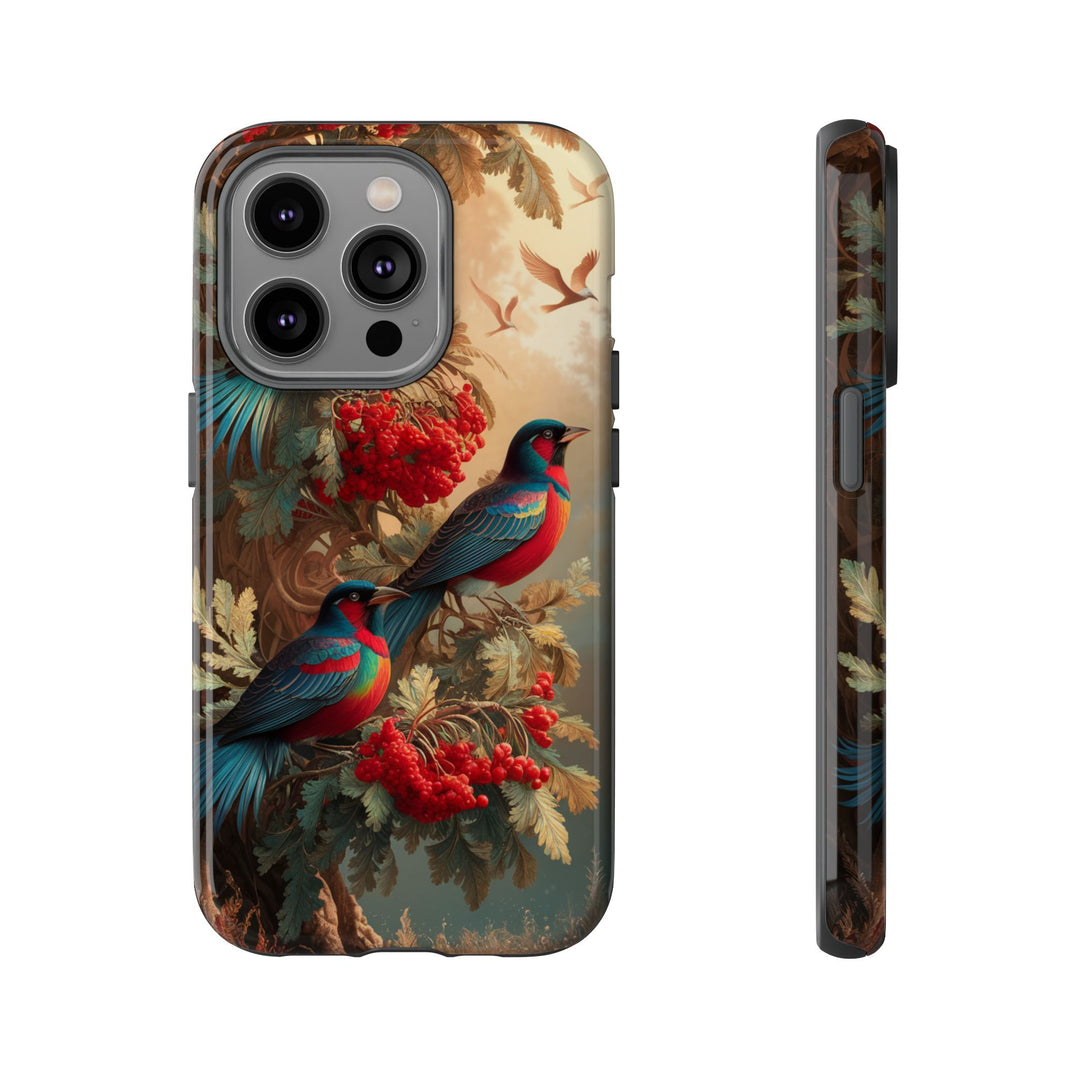 Phone Cases Vintage Nature-Inspired Elegant Birds Phone Case Printify iPhone 14 Pro Glossy