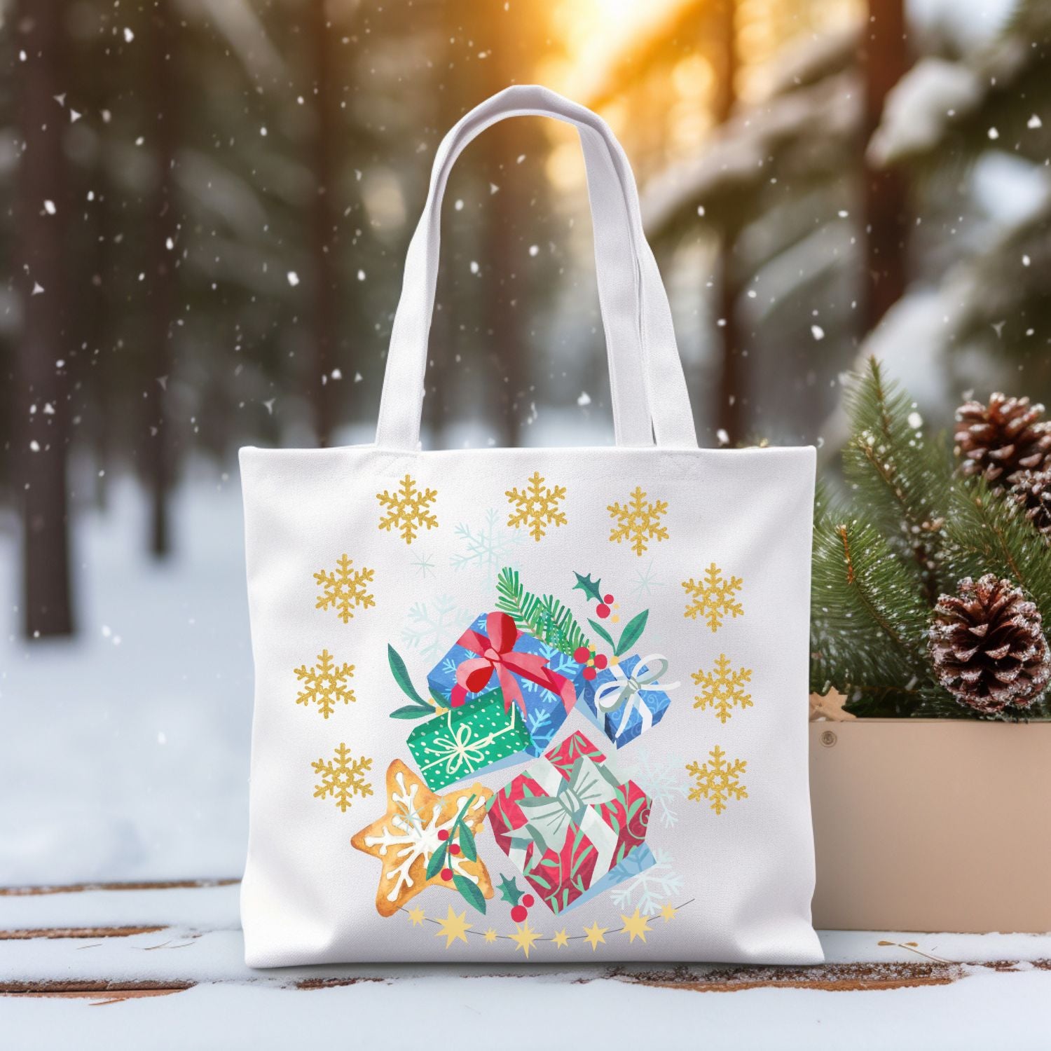 Christmas Tote Bag | Holiday Tote for Festive Fashion and Seasonal Shopping Accessories   