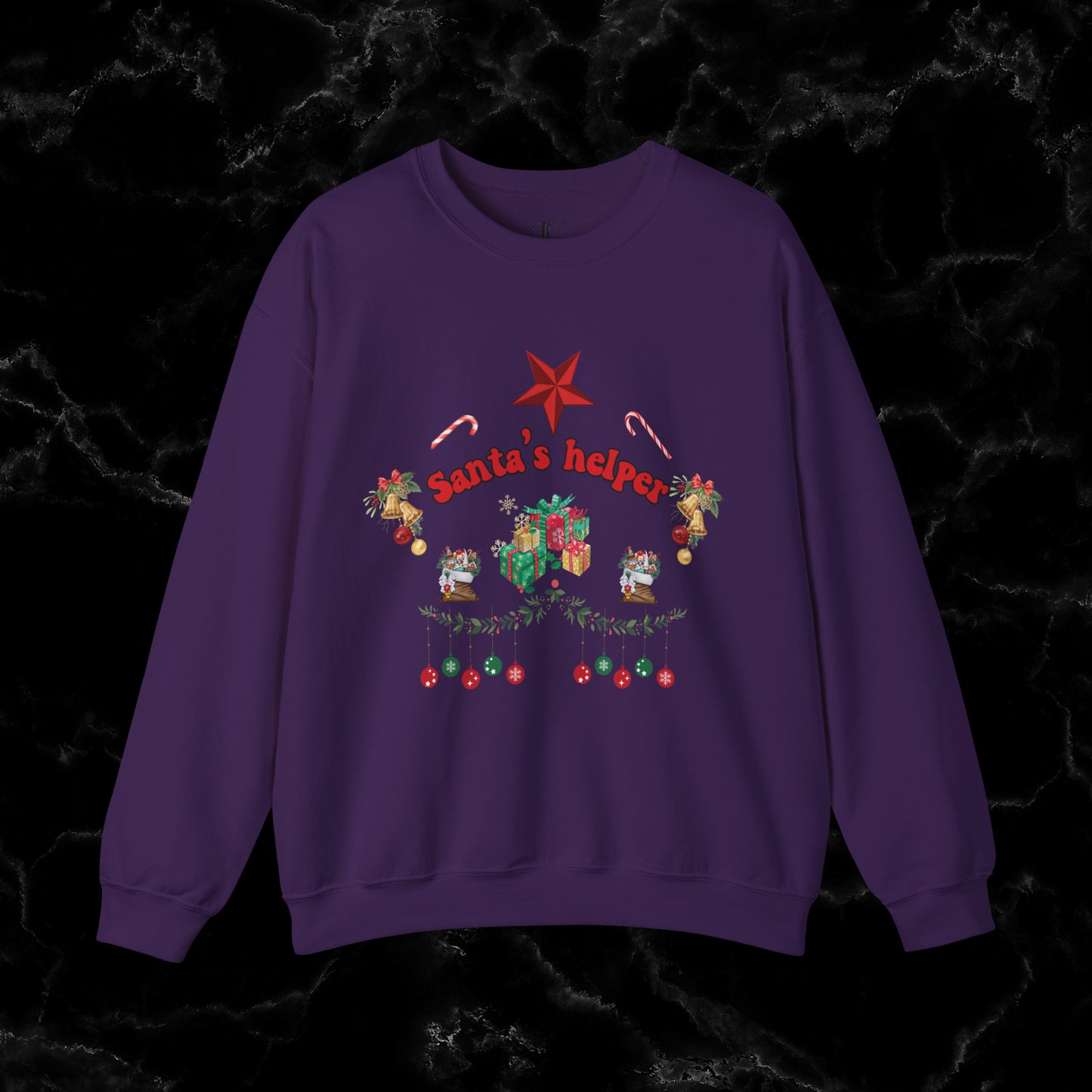 Santa Squad Shirt - Christmas Santa Helper Sweatshirt for Family Matching Christmas Sweatshirt S Purple 