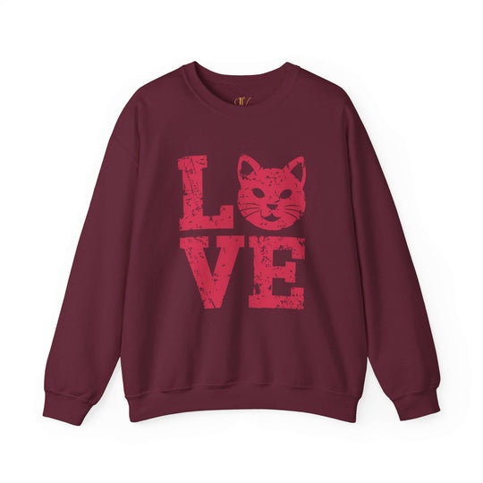 Cat Love Sweatshirt - Vintage Distressed