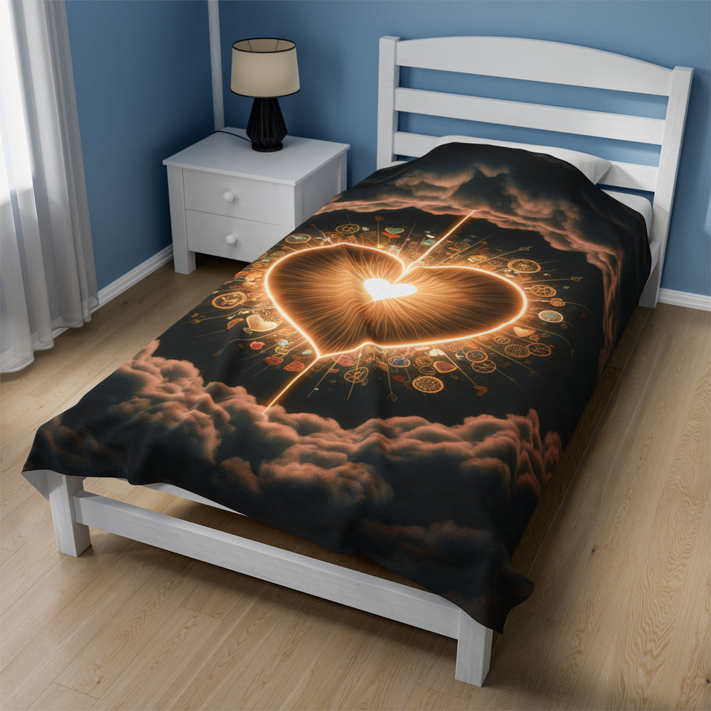 Velveteen Plush Blanket - Celestial Heart