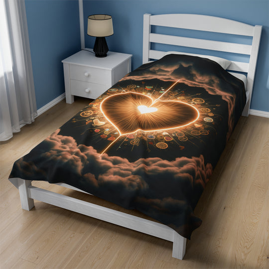 Velveteen Plush Blanket - Celestial Heart All Over Prints Printify 60" × 80"