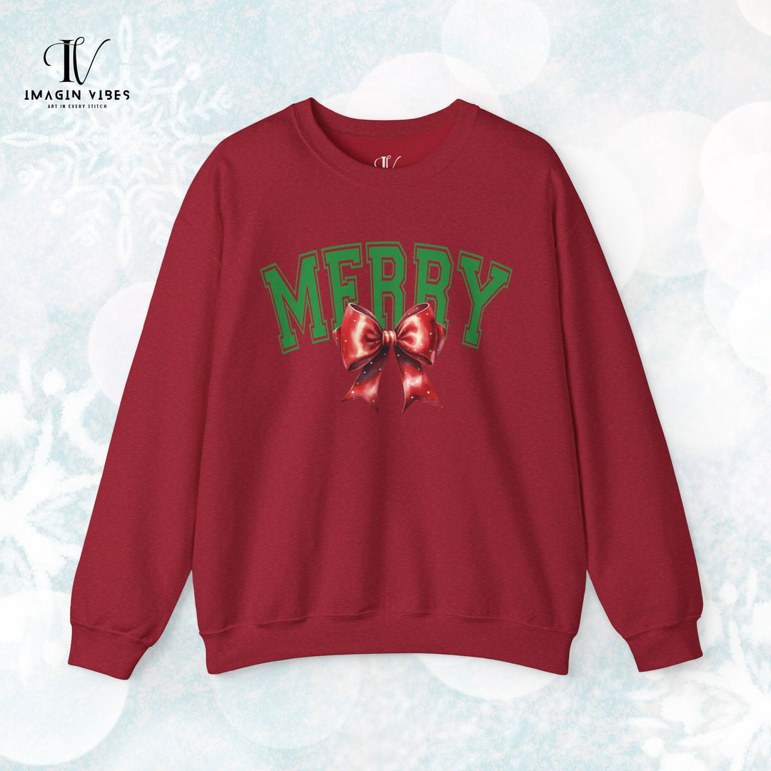 Merry Coquette Bow Christmas Sweatshirt