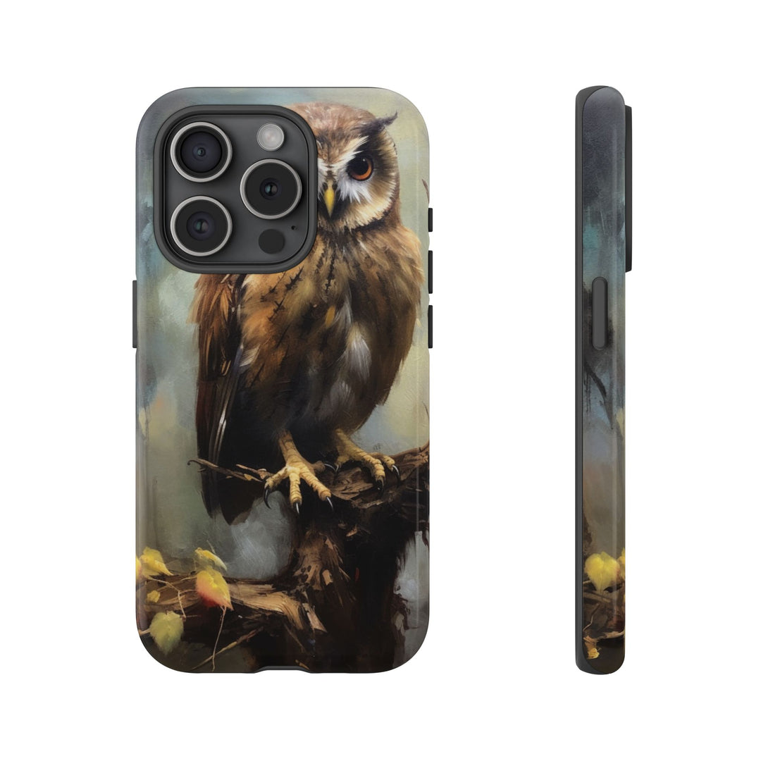 Phone Case Wise Owl Nature Minimalist Phone Case Printify iPhone 15 Pro Glossy