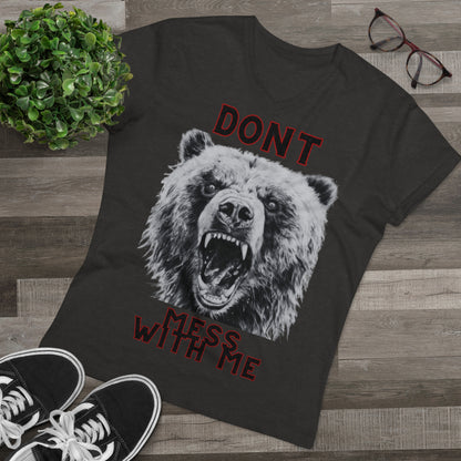 Angry Bear Close Up Men's Organic V-Neck T-Shirt V-neck Dark Heather Grey S 