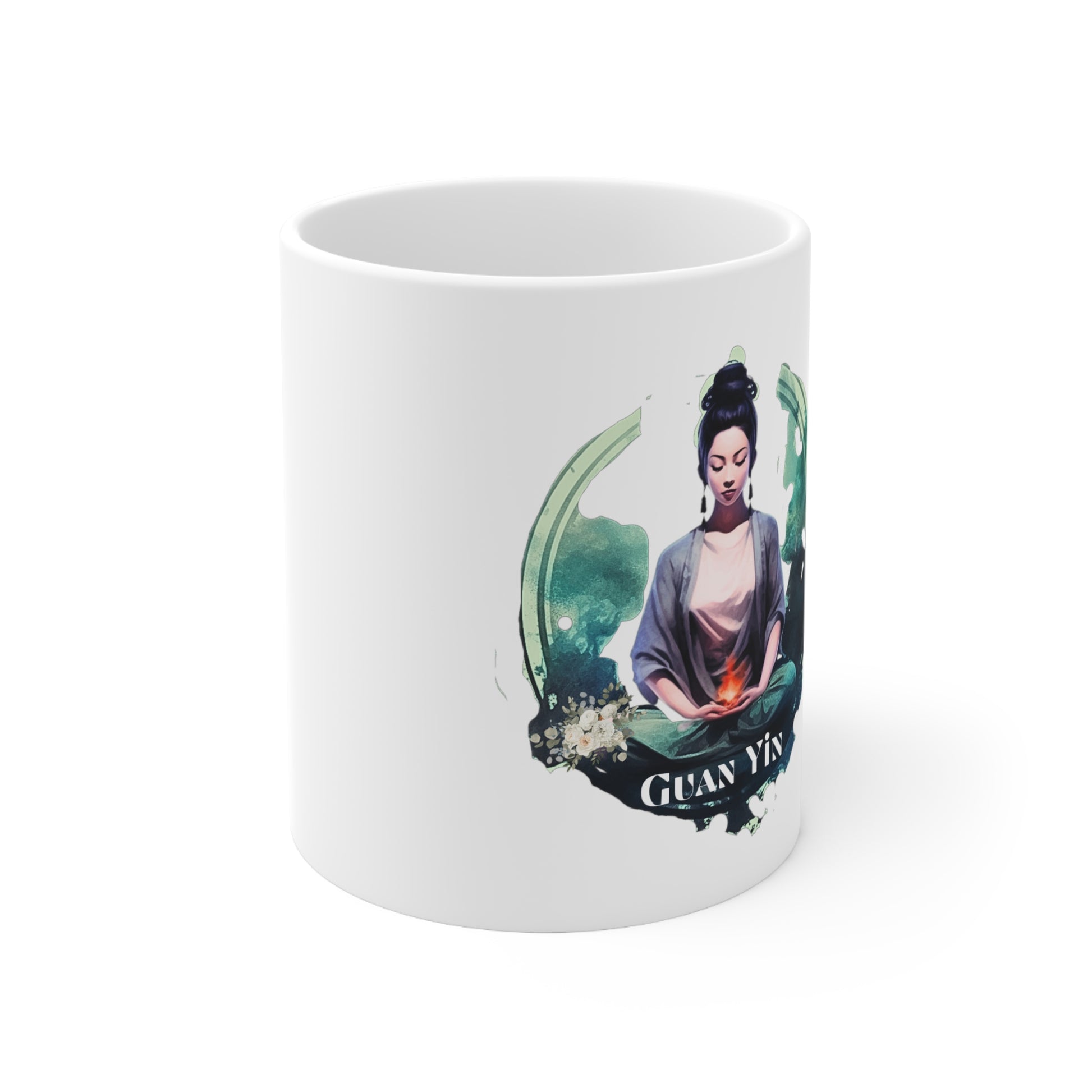 Guan Yin Mug | Quan Yin Mug | Kwam Yin Mug - Serene Ceramic Coffee Mug for Tranquil Sips Mug 11oz  