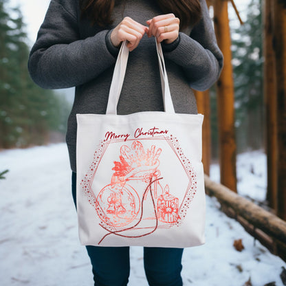 Christmas Tote Bag | Family Gift | Stylish Holiday Carryall with Christmas Sack Design Accessories   