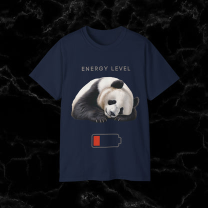 Nap Time Panda Unisex Funny Tee - Hilarious Panda Nap Design - Energy Level T-Shirt Navy S 