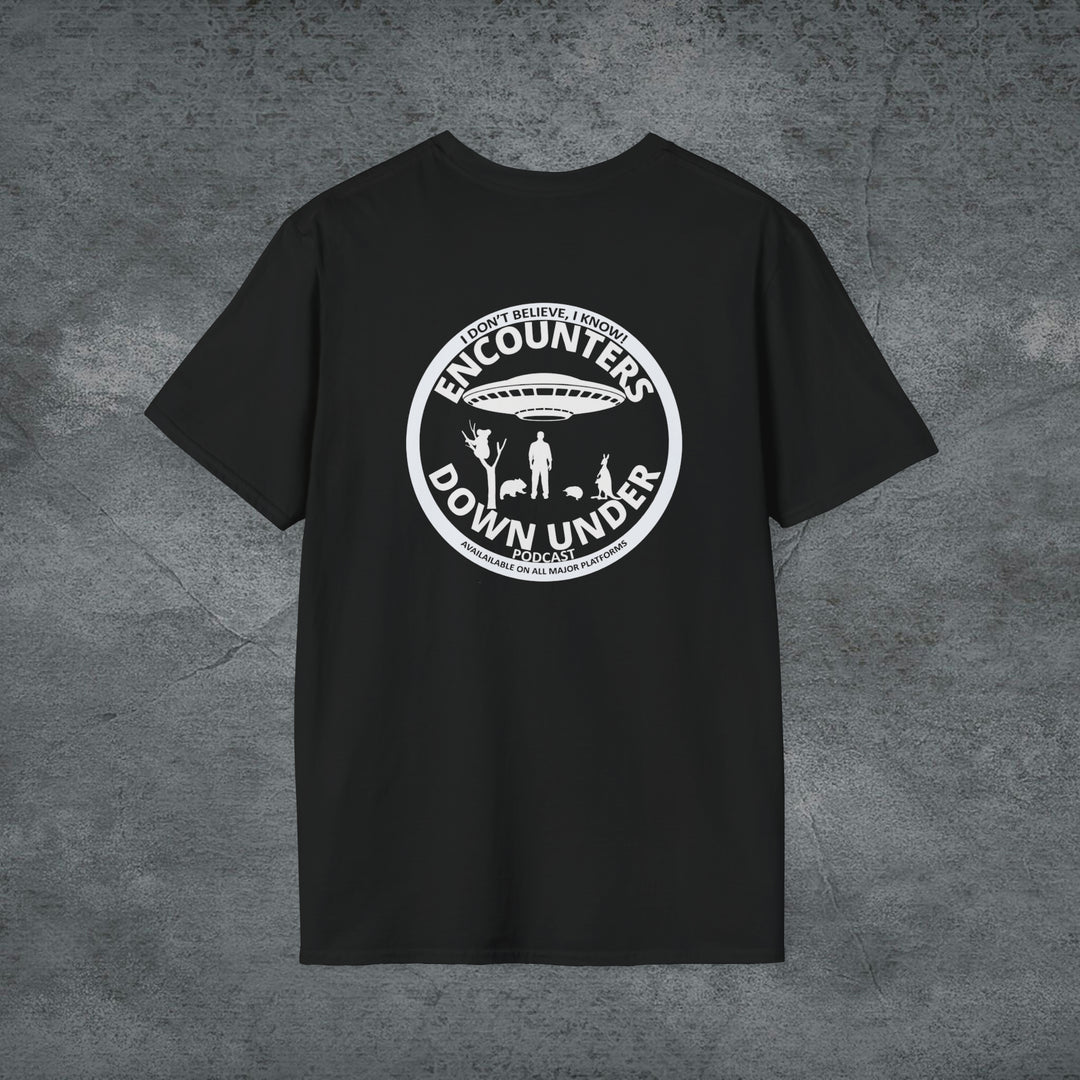 Encounters Down Under Podcast Double Side Shirt - Express Your Podcast Passion with Style T-Shirt   