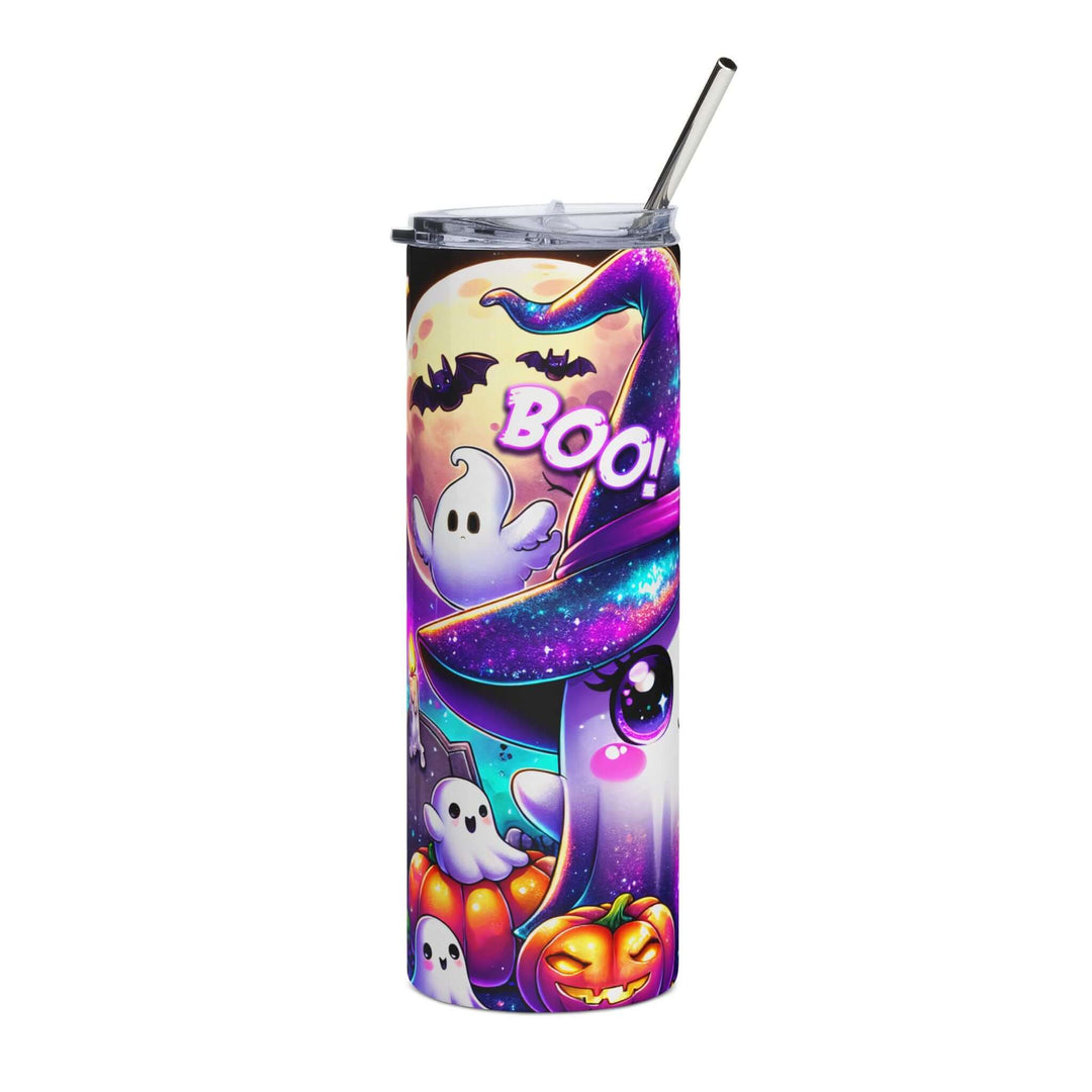 20oz Stainless Steel Tumbler – Halloween 'boo boo!' Ghosts, Pumpkins & Bats Mug Printify