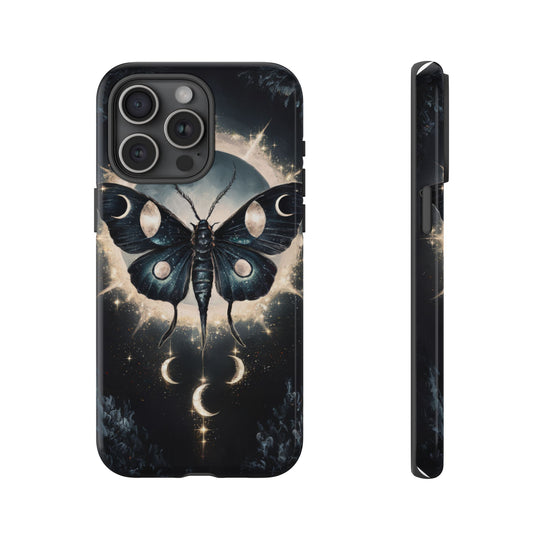 Phone Cases - Dark Academia Moth with Moon Phone Case Printify iPhone 15 Pro Max Glossy