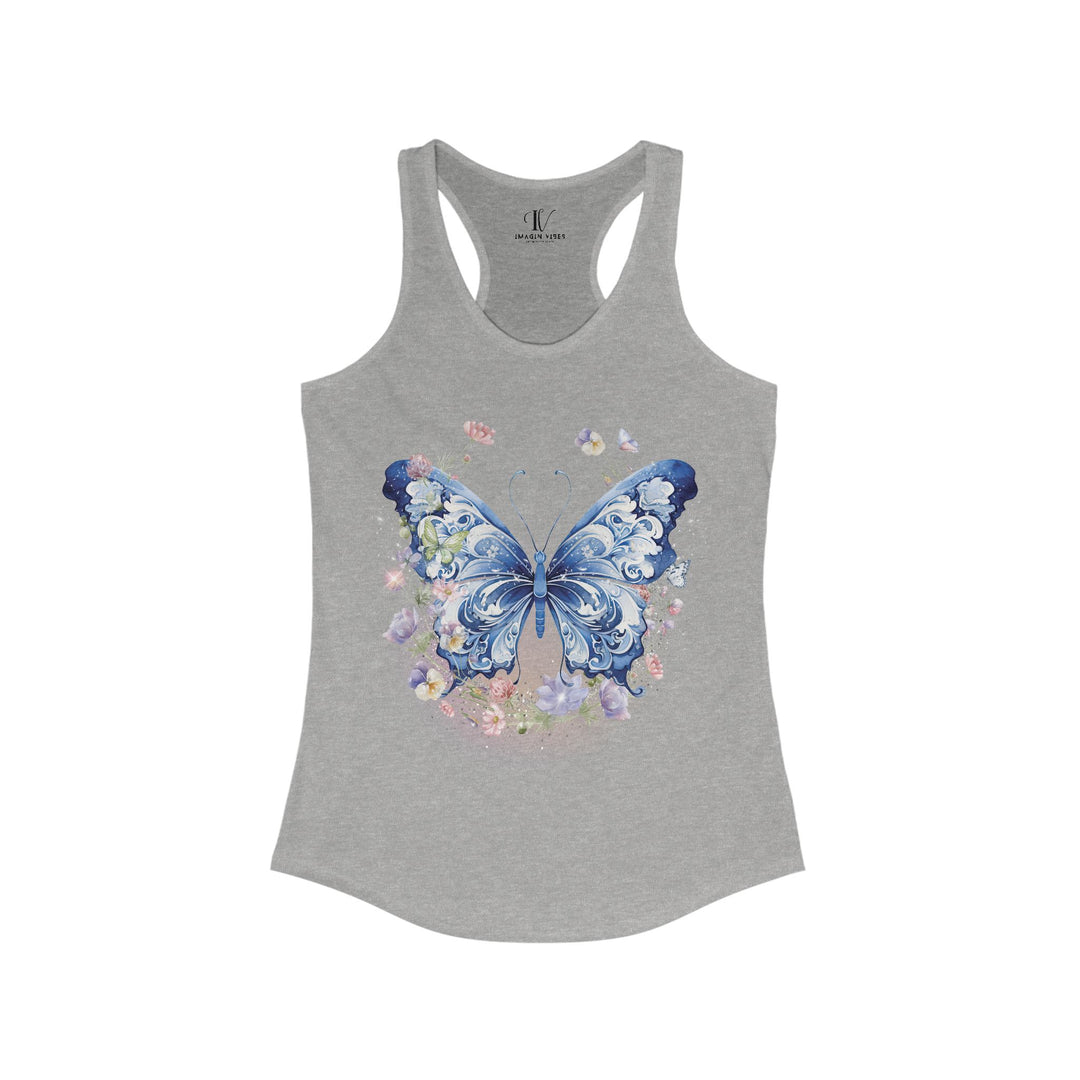 Butterfly Tank Top Tank Top Printify XS Heather Grey