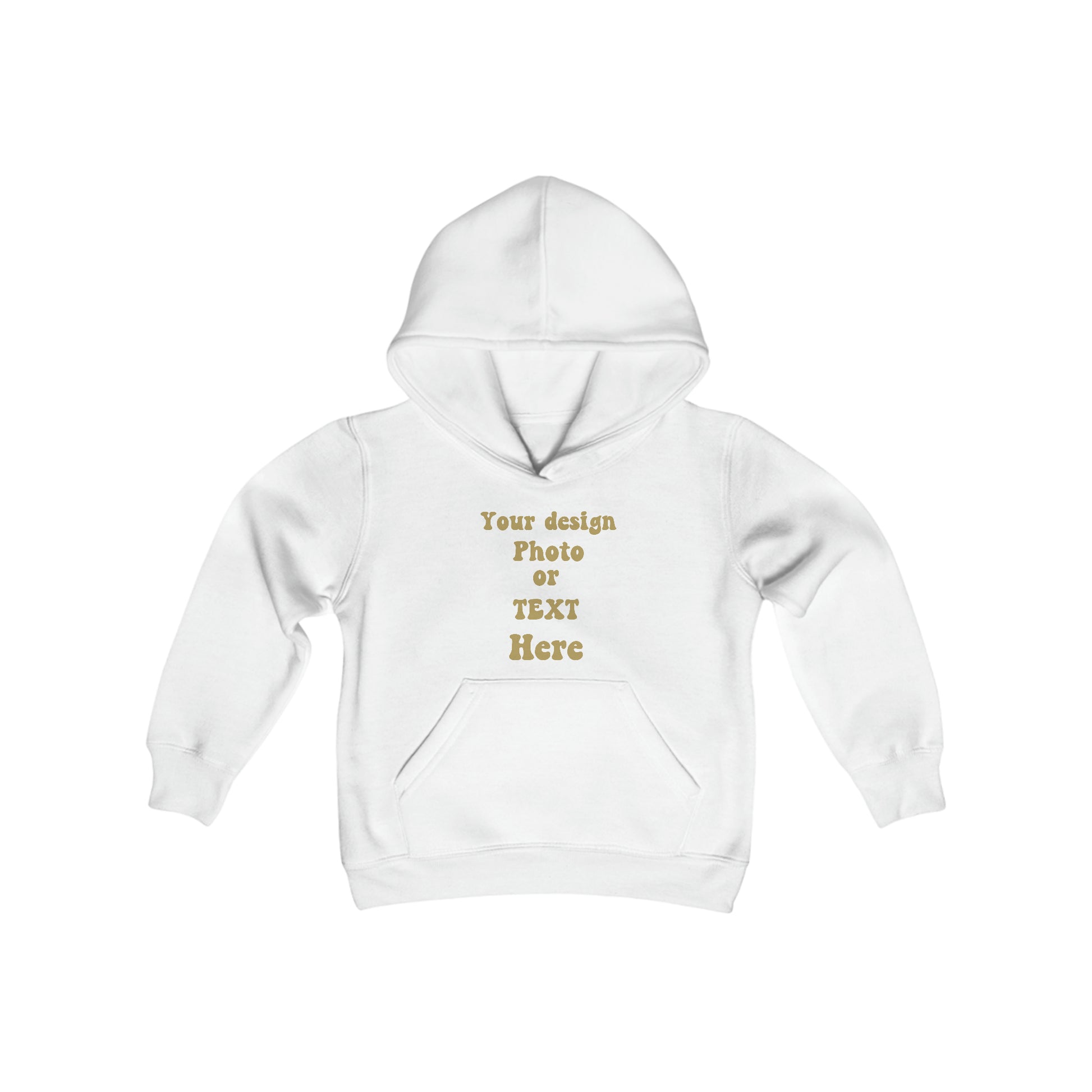 Youth Heavy Blend Hooded Sweatshirt - Personalize It with Text and Photo Kids clothes White S 