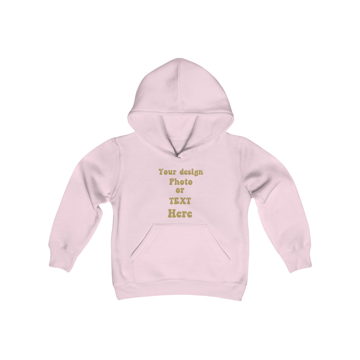 Youth Heavy Blend Hooded Sweatshirt - Personalize It with Text and Photo Kids clothes Light Pink S 