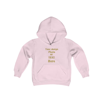 Youth Heavy Blend Hooded Sweatshirt - Personalize It with Text and Photo Kids clothes Light Pink S 