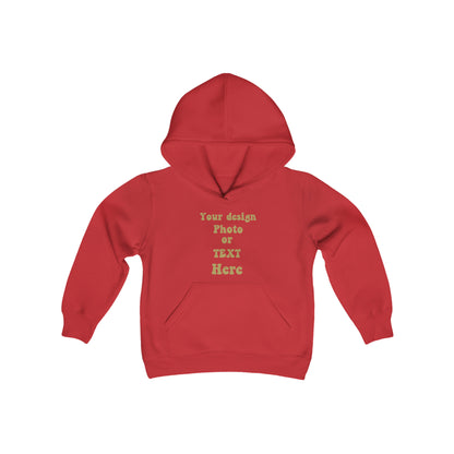 Youth Heavy Blend Hooded Sweatshirt - Personalize It with Text and Photo Kids clothes Red S 