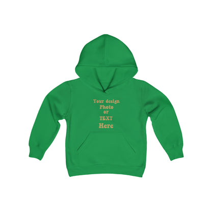Youth Heavy Blend Hooded Sweatshirt - Personalize It with Text and Photo Kids clothes Irish Green S 