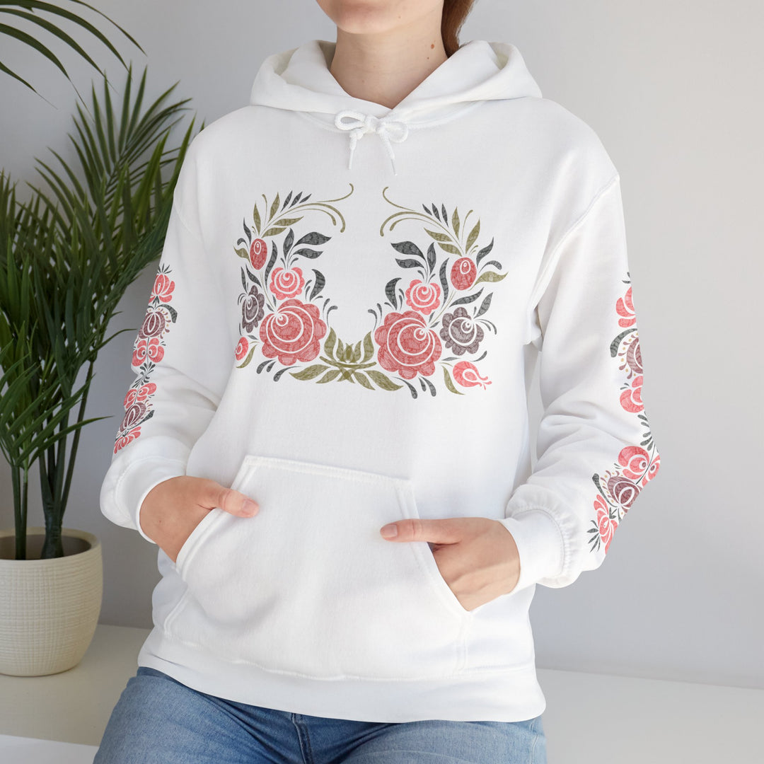 Folk Art Hoodie - Traditional Motifs and Bold Colors Hoodie Printify