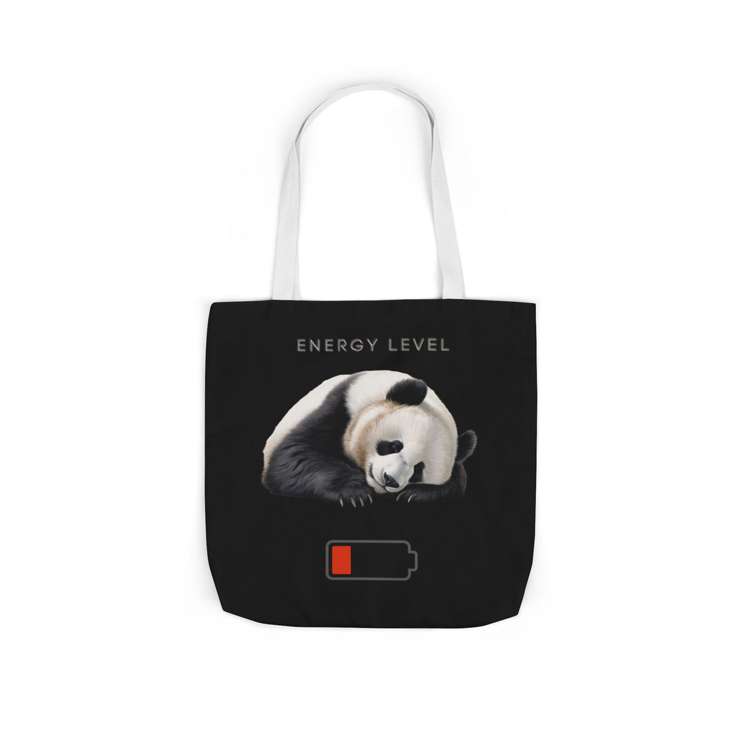 Canvas Tote Bag - Sleeping Panda Energy Level Low Accessories Printify 18" × 18'' White