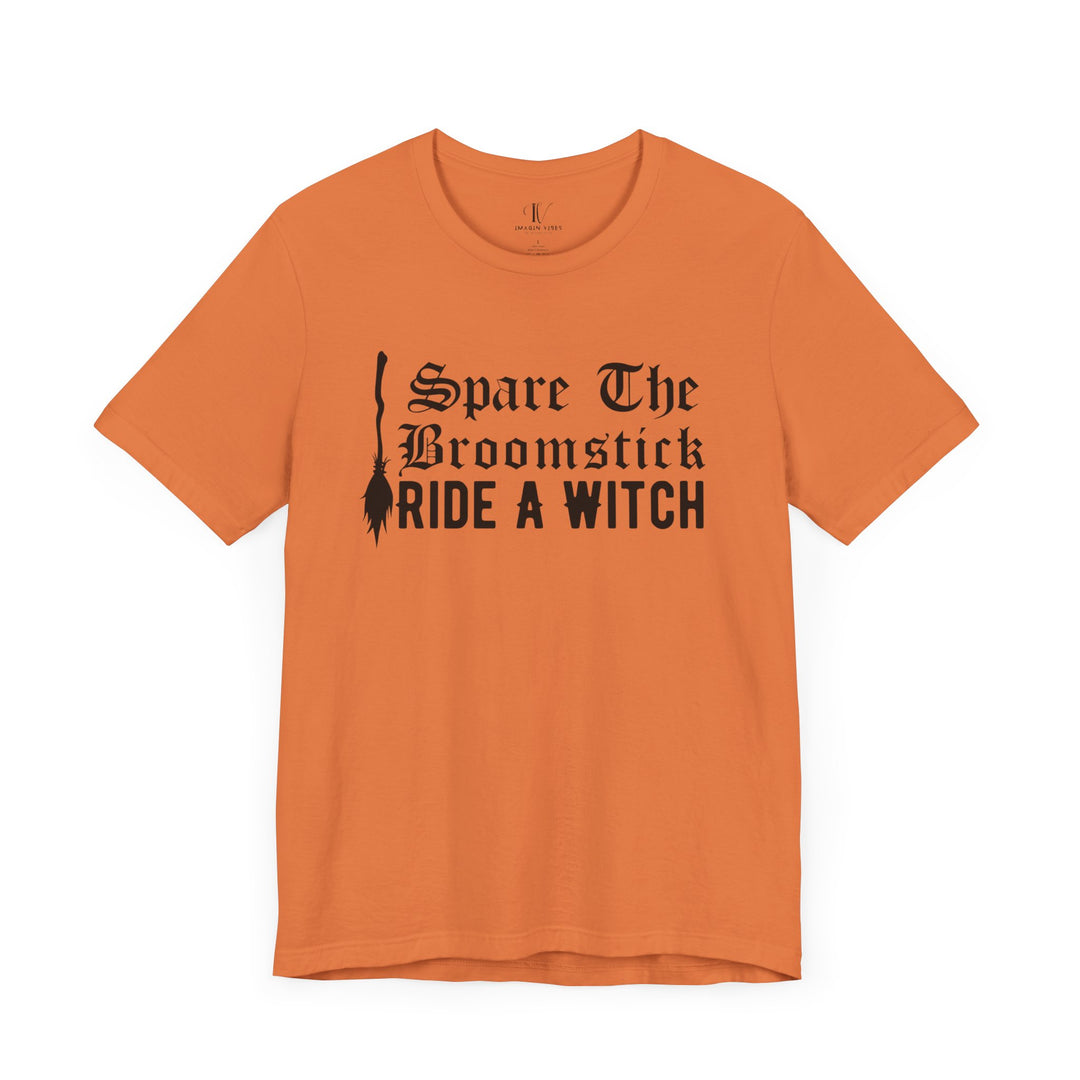 Halloween Tee - Funny Witch's Broomstick Design