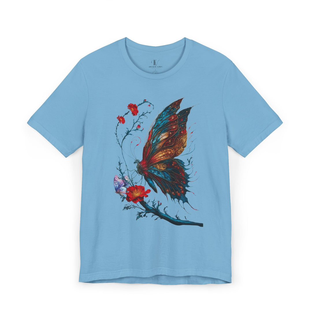 Butterfly Tee - Nature-inspired Unisex Jersey T-Shirt Printify Ocean Blue XS