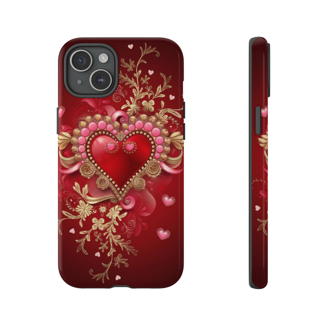 Phone Cases - Romantic Heart Design for Valentine's Day Phone Case Printify iPhone 15 Plus Glossy