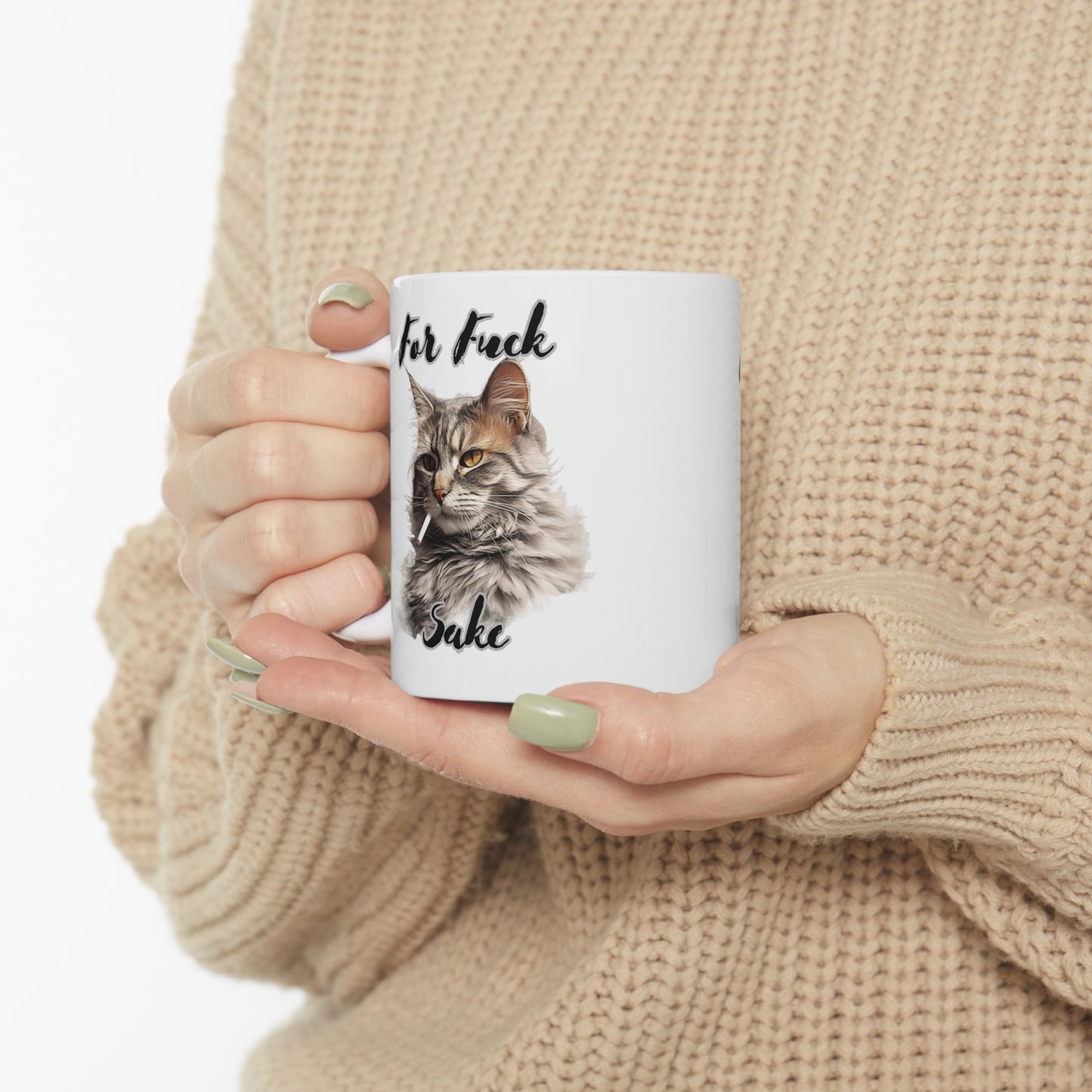 Funny Mug - Sarcastic, Rude Language, Explicit, Edgy Gift - Controversial Quote - 'For F*** Sake, For Cat Sake, Oh For F*** Sake' Mug   