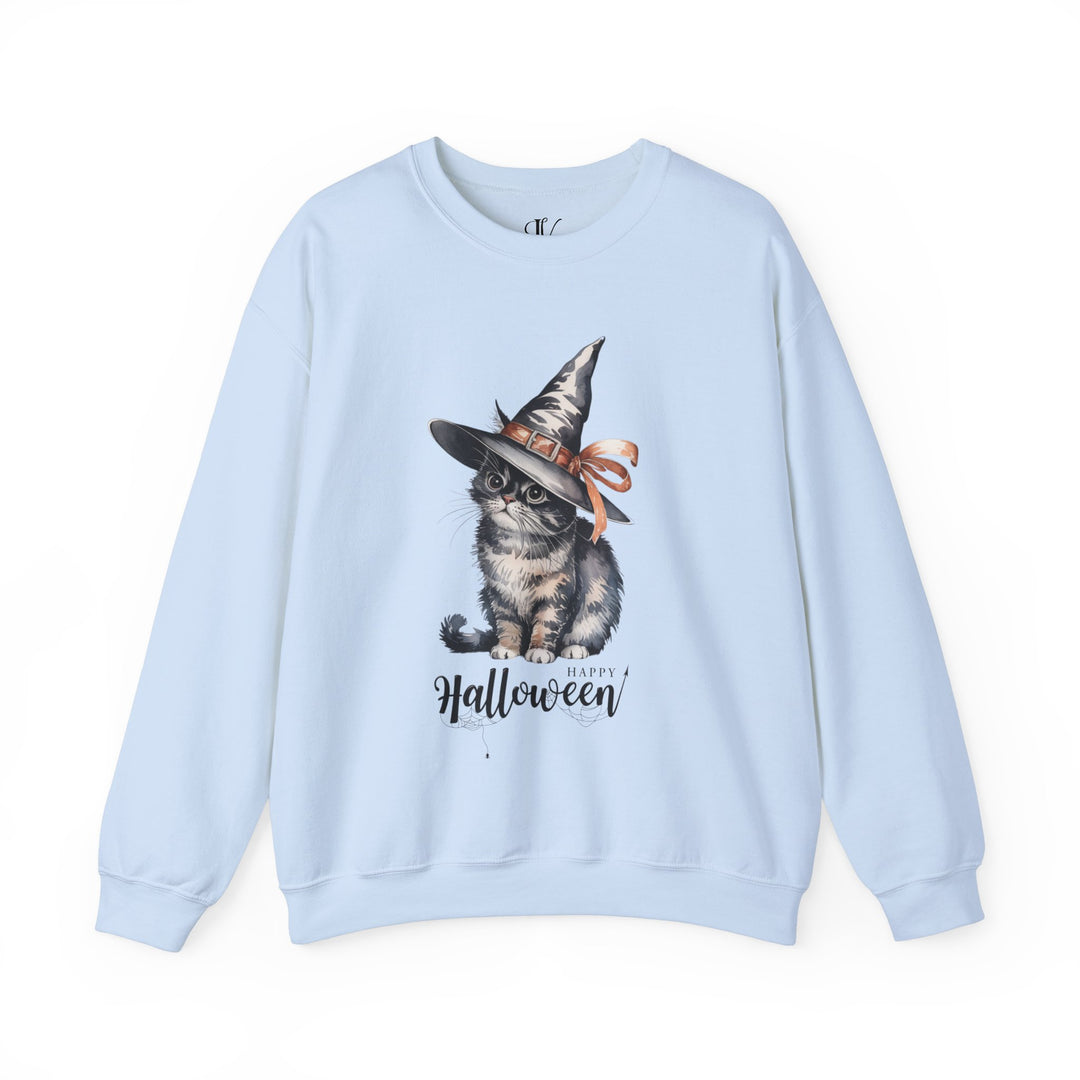 Halloween Witch Cute Cat "Happy Halloween" Sweatshirt