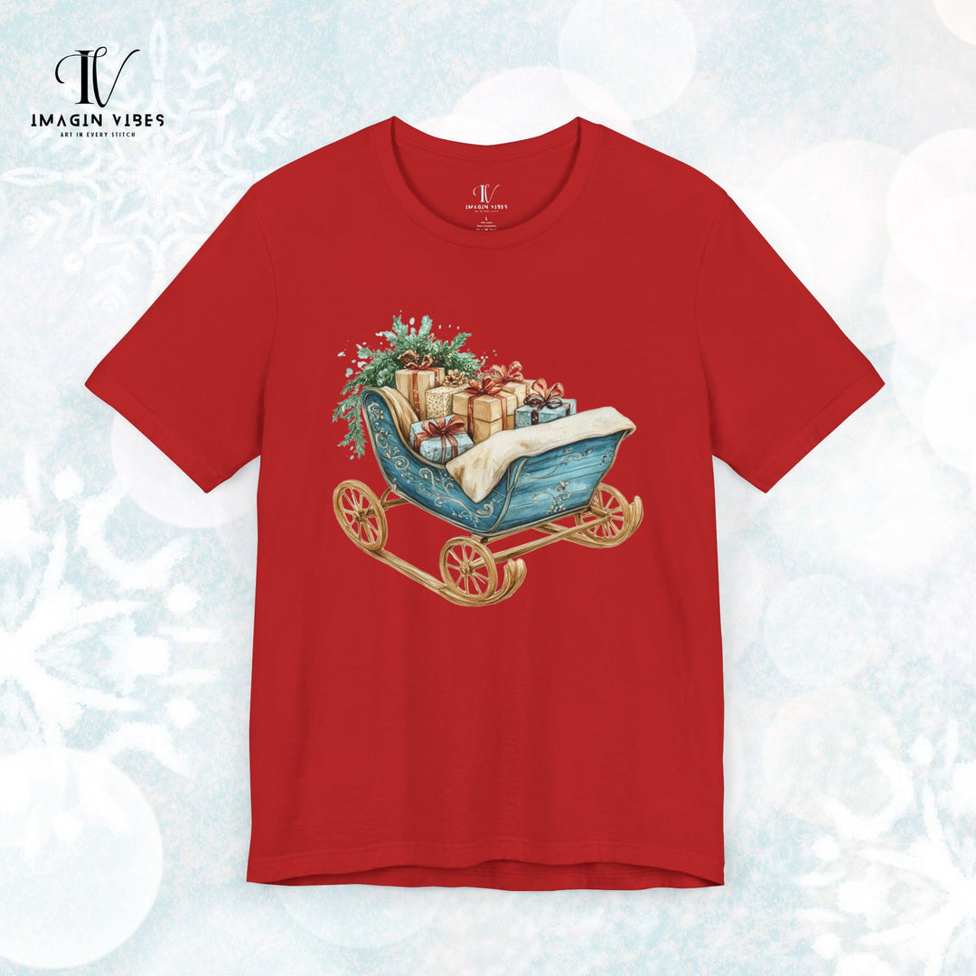 Christmas Sleigh Tee - Vintage Festive Holiday Shirt