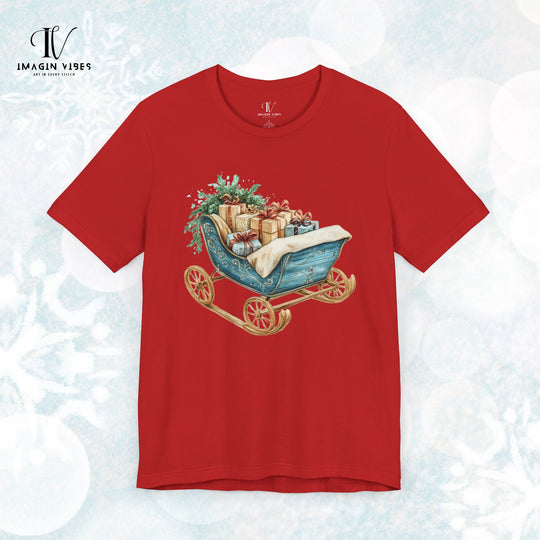 Christmas Sleigh Tee - Vintage Festive Holiday Shirt