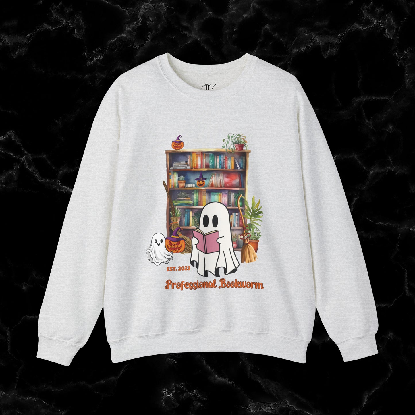 Witchy Gifts for Book Lover Cottagecore Pumpkin Witch Sweatshirt - Bookworm Back To School Reading Fall Sweater, Perfect Present for Bookworm Aunt's Birthday Sweatshirt S Ash 