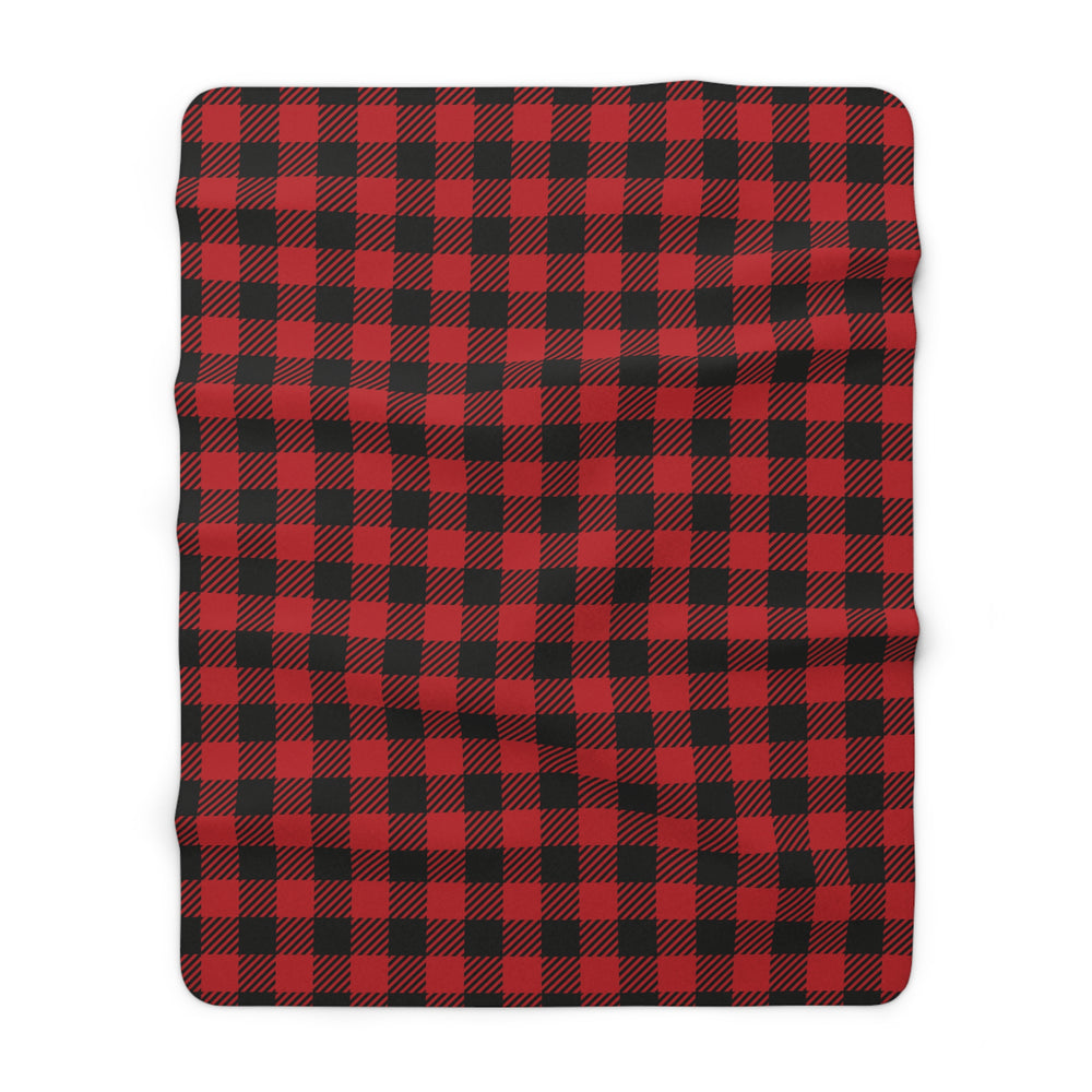 Sherpa Fleece Blanket - Buffalo Check Pattern