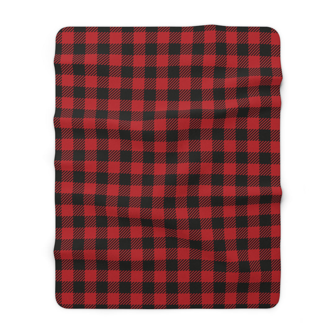 Sherpa Fleece Blanket - Buffalo Check Pattern