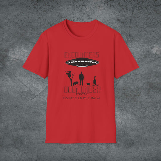 Encounters Down Under Podcast Double Side Shirt - Express Your Podcast Passion with Style T-Shirt Red S 