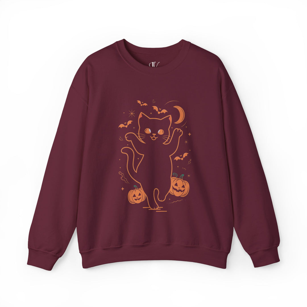 Spooky Cat & Pumpkins Halloween Sweatshirt