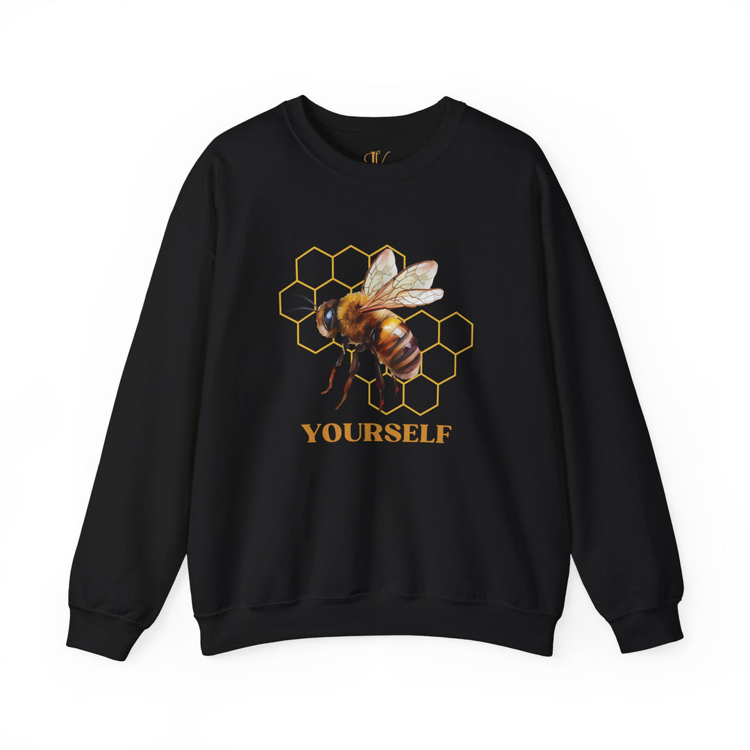 Bee Yourself Crewneck Sweatshirt Sweatshirt Printify S Black