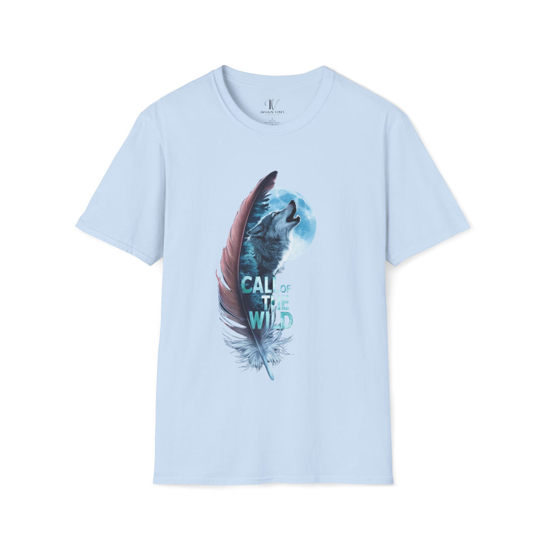 Wolf Moon Softstyle T-Shirt - Nature-Inspired and Mystic T-Shirt Printify Light Blue S