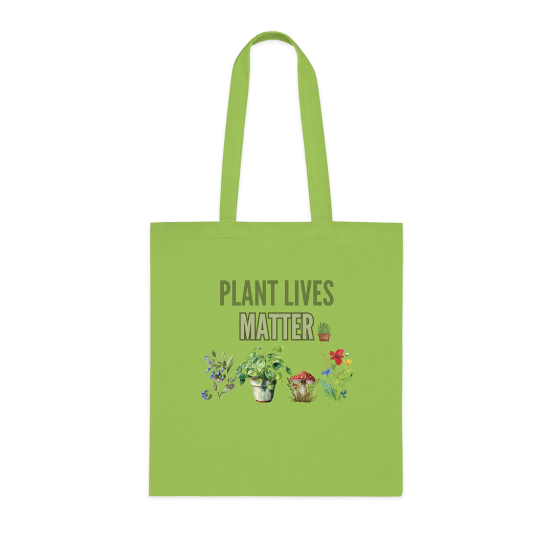 Plant Tote Bag - 'PLANT LIVES MATTER' Nature-Inspired Bags Printify One size Lime