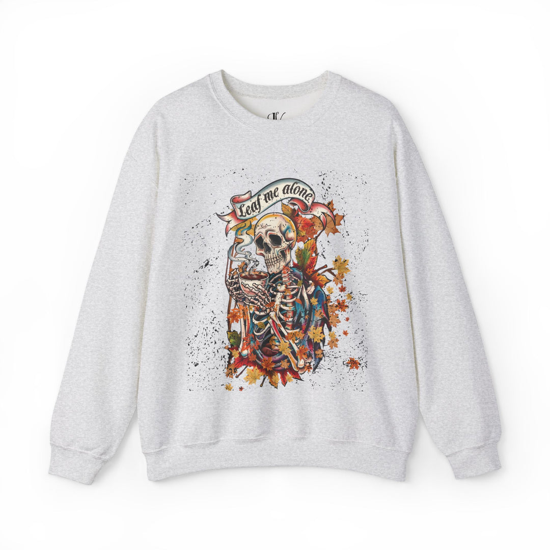 Leaf Me Alone: Grunge Skeleton Halloween Sweatshirt