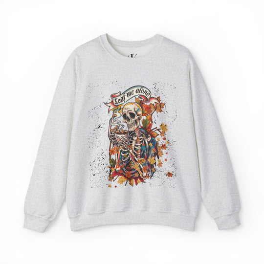 Leaf Me Alone: Grunge Skeleton Halloween Sweatshirt