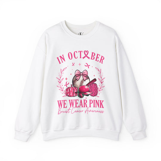 October Pink Baseball Sweatshirt - Breast Cancer Awareness